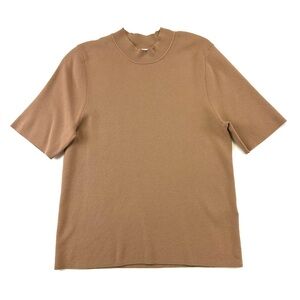 Banana Republic tan mock knit short sleeve top XL
Business Casual camel